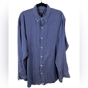 Polo Jeans Company Ralph Lauren Blue White long sleeve Button‎ Down Size XL